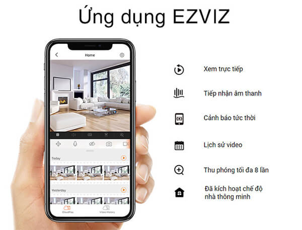 Camera EZVIZ C6N ứng dụng