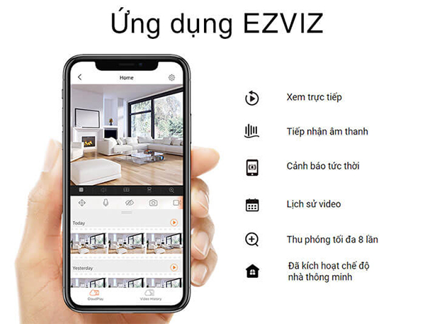 Camera EZVIZ C4W CS-CV228 ứng dụng