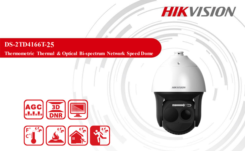 Camera quan sát IP HIKVISION DS-2TD4166T-25 (Camera mái vòm quang phổ và cảm biến nhiệt)