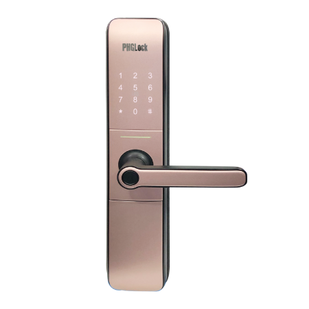 Khóa cửa Smart Lock PHGlock FP6590 (Khoá cửa chính, sử dụng vân tay (trên tay nắm), thẻ từ, mã số và chìa cơ )