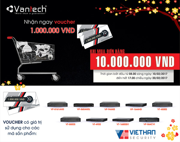 Khuyến mãi Vantech nhận voucher 1 triệu đồng
