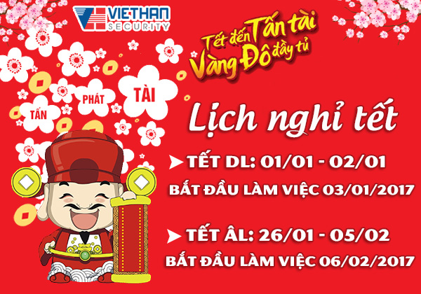Lịch nghỉ tết Cty Việt Hàn 2017