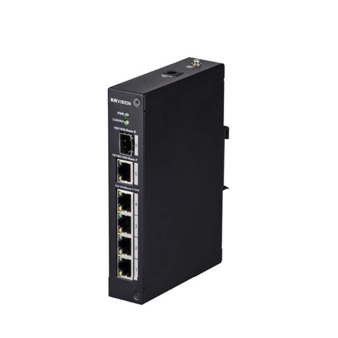 Thiết bị mạng HUB -SWITCH POE Kbvision KX-CSW04iP1 (4 x 10/100Mbps PoE Ports + 1 x 100Mbps Uplink port)