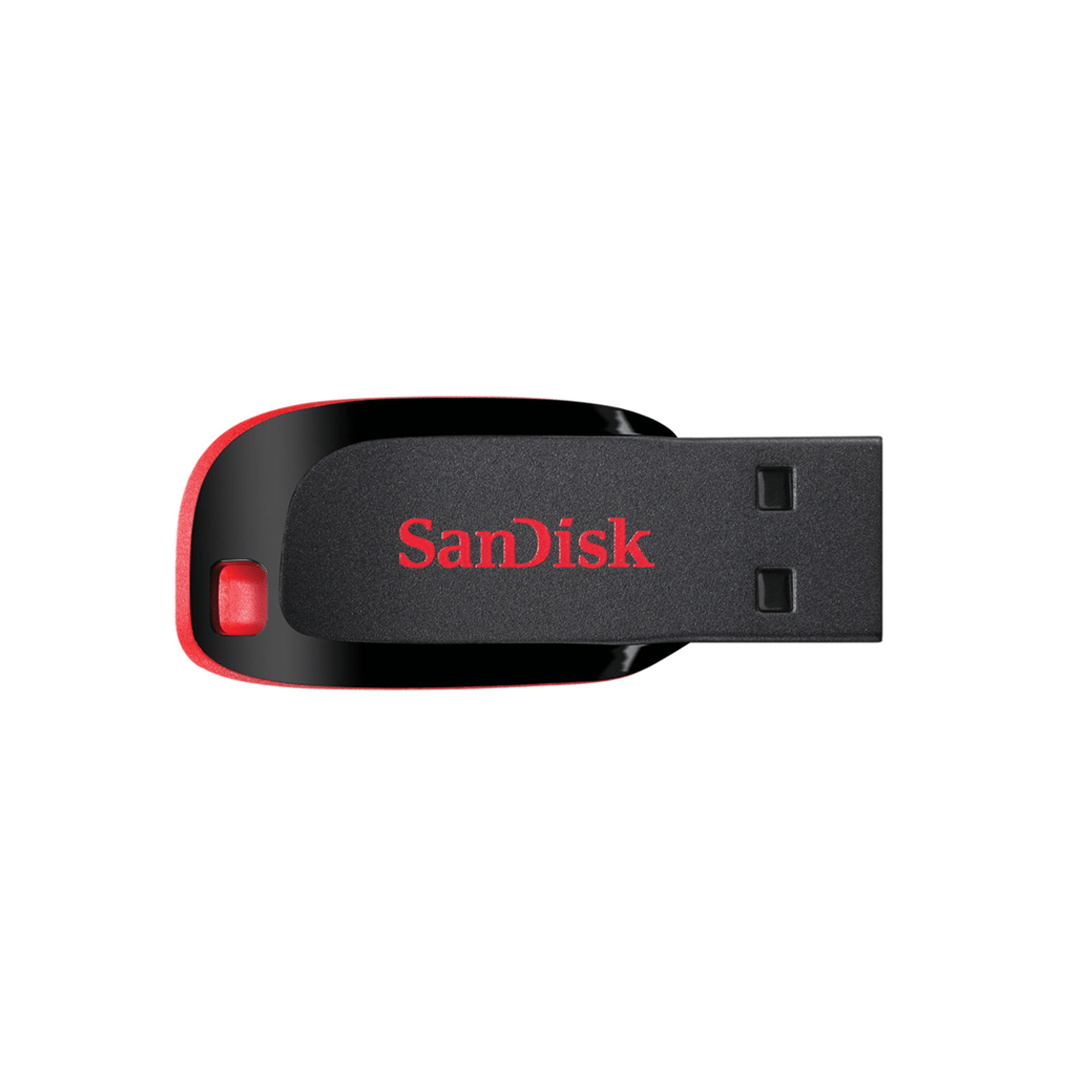USB SanDisk Cruzer Blade USB Flash Drive  CZ50 16GB  USB2.0  Black with red accent  compact design SDCZ50-016G-B35