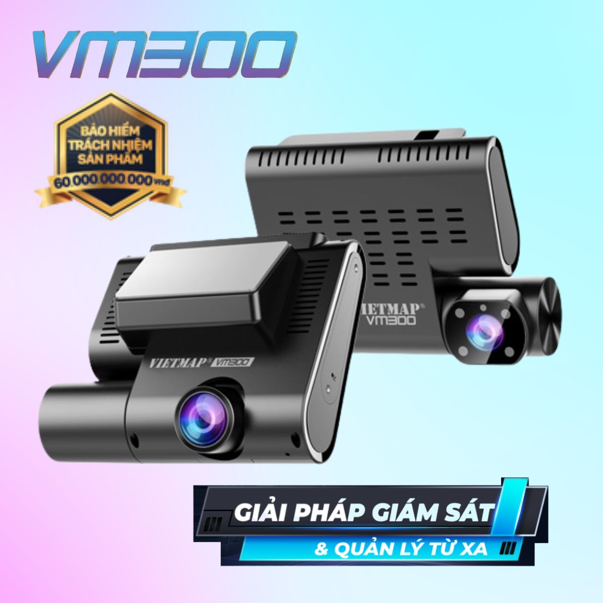 Camera hành trình VIETMAP VM300 quản lý trực tuyến từ xa ( trang bị khe SIM Data 4G) 
