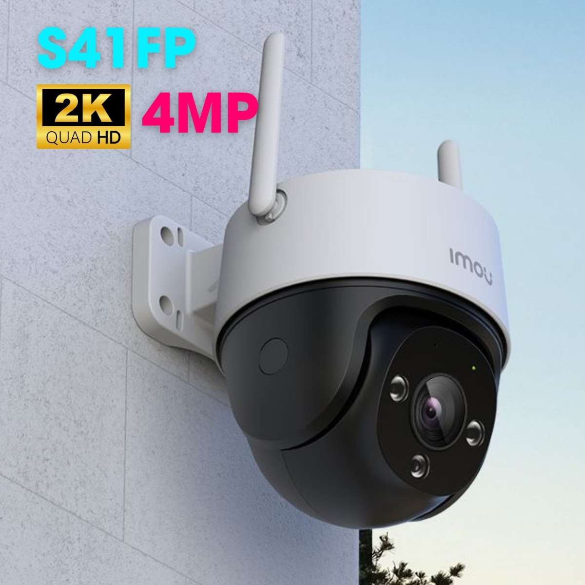 Camera an ninh ngoài trời Imou IPC-S41FP 4MP 2K, xoay 360, H.265, tích hợp mic