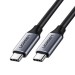 Cáp sạc chiều dài 1,5m USB-C đến USB-C Ugreen 50751 US161 màu đen, sạc nhanh PD 60W, dòng tối đa 3A