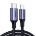 Cáp sạc dài 1m USB-C to Lightning Ugreen 60759 US304 màu đen, hỗ trợ sạc nhanh 3A, vỏ nhôm