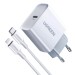 Cốc sạc USB-C và dây MFi EU Ugreen 50698 CD137 màu trắng, công suất 20W