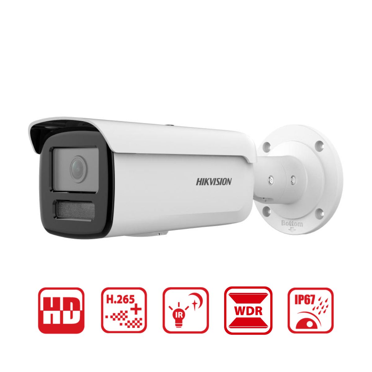 Camera thân hồng ngoại 60m Hikvision DS-2CD2T26G2-ISU/SL (D) 2MP 1080P, đàm thoại 2 chiều, tích hợp đèn và còi