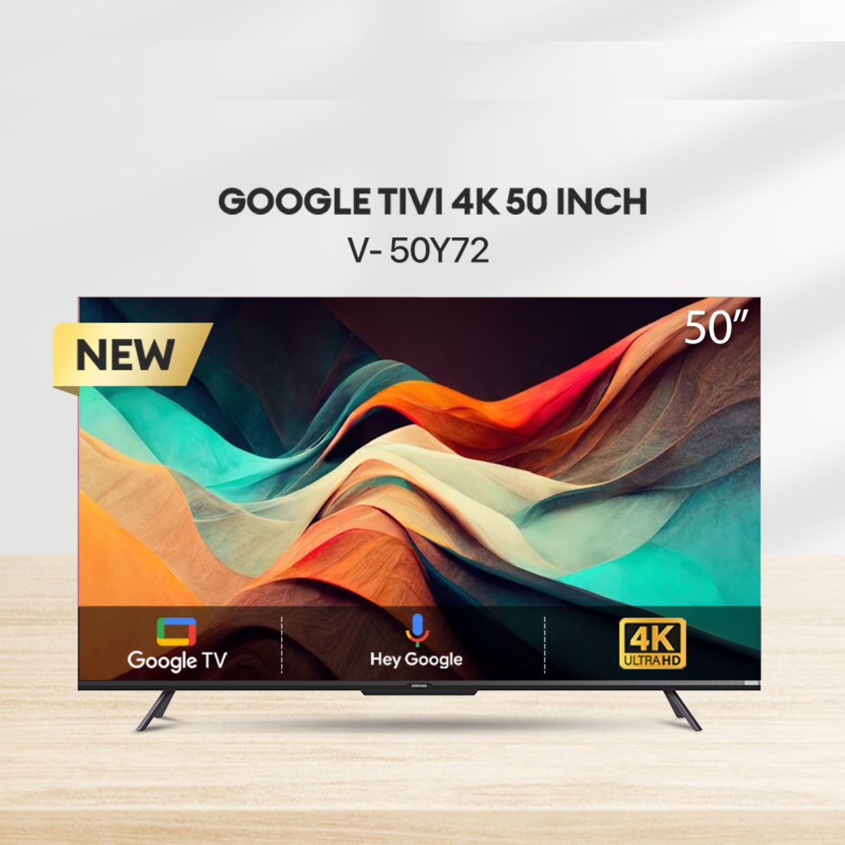 Smart Google Tivi 50inch 4K UHD COOCAA 50Y72 màn hình LED, 2 loa 10W, điều khiển bằng giọng nói