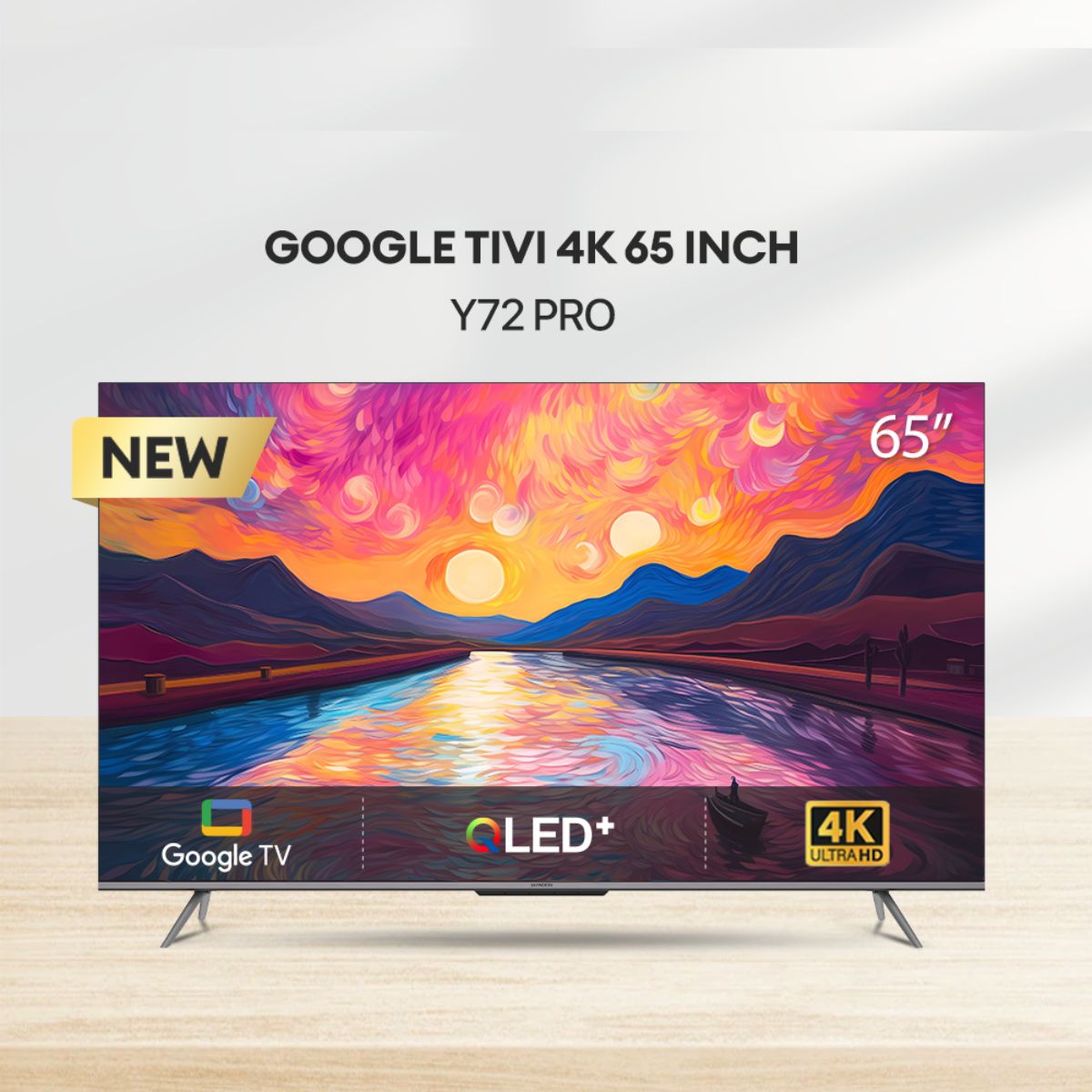 Smart Google TV 65inch COOCAA 65Y72 PRO 4K UHD, hệ điều hành Android 11, màn hình QLED