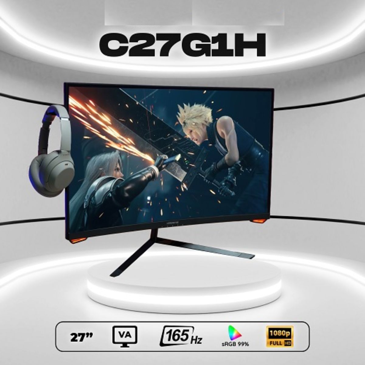 Màn hình gaming cong 27inch Full HD Skyworth C27G1H tần số quét 165Hz, đèn nền E-LED, độ sáng 300nit