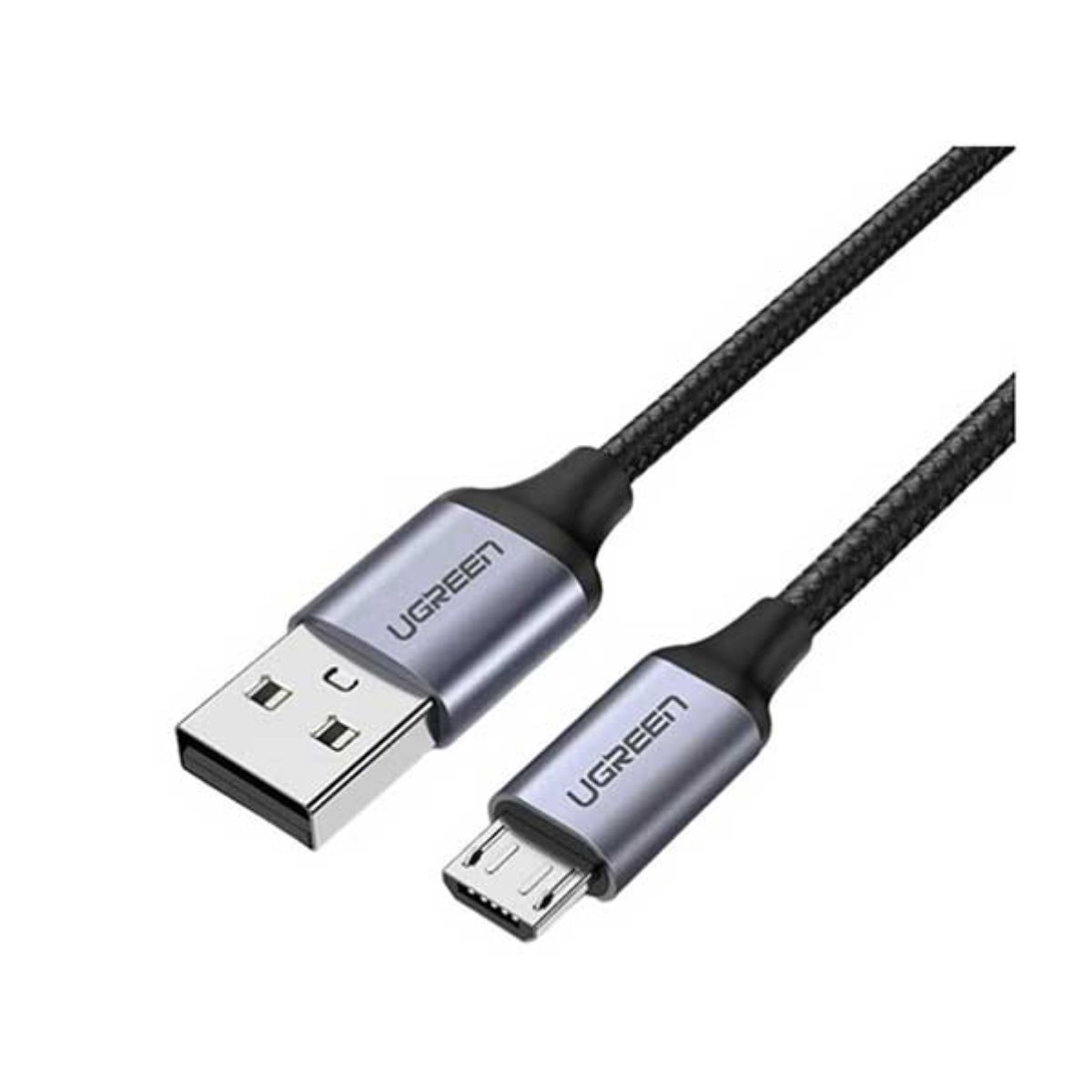 Cáp sạc nhanh 1.5m USB 2.0 Ugreen 60147 US290 mạ niken Bện nhôm, màu đen