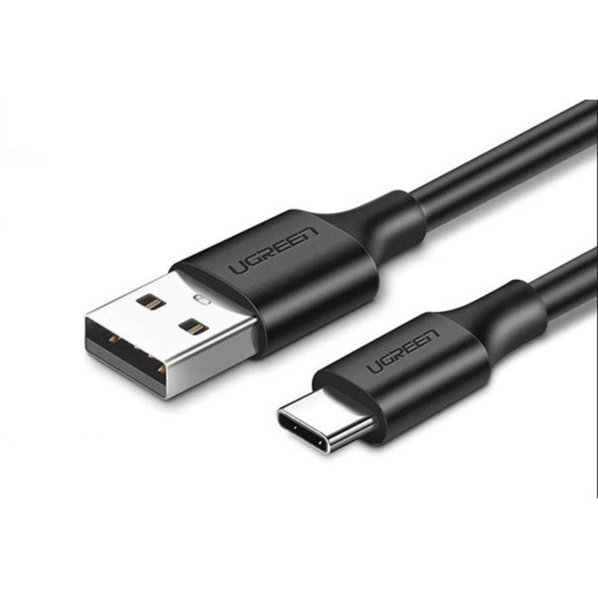 Cáp USB Type-C Ugreen 60114 US287 màu đen, chiều dài 25cm, sạc tối đa 3A, truyền dữ liệu 480Mbps