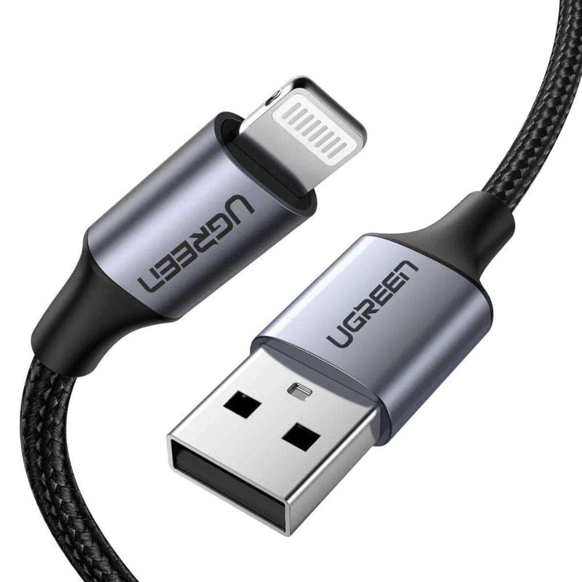 Cáp sạc 1.5m USB Lightning Ugreen 60157 US199 màu đen, truyền tải lên đến 480Mbps, chuẩn MFi