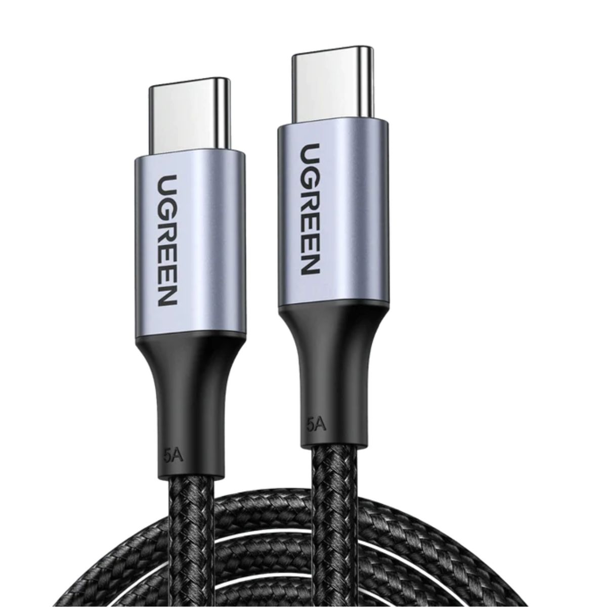 Cáp sạc nhanh dài 50cm USB-C đến USB-C Ugreen 20478 US316 màu đen, hỗ trợ sạc nhanh 5A, công suất 100W
