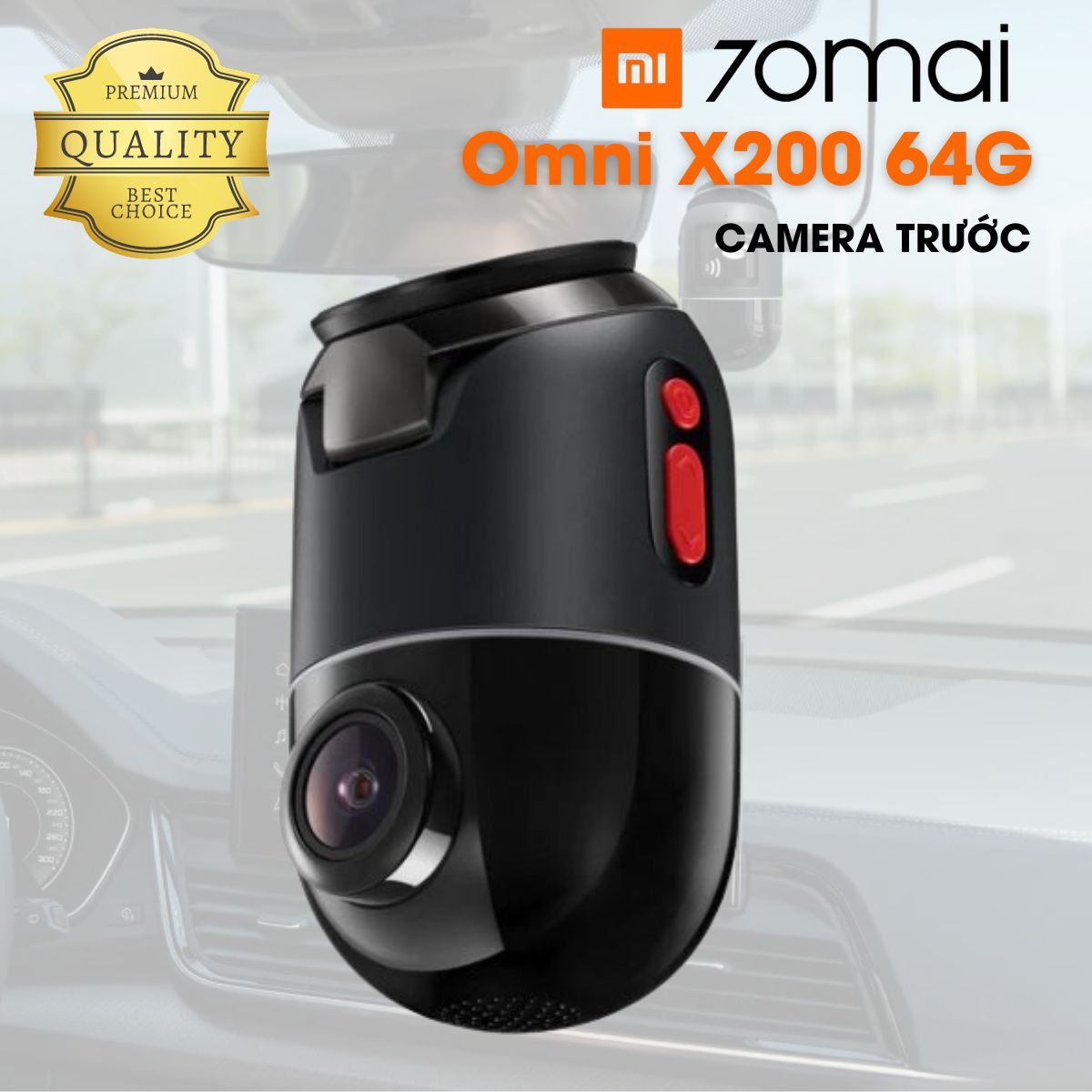 Camera ô tô hành trình 70mai Omni X200 64G (bản trước) Full HD, ghi hình 360 độ, giám sát xe từ xa
