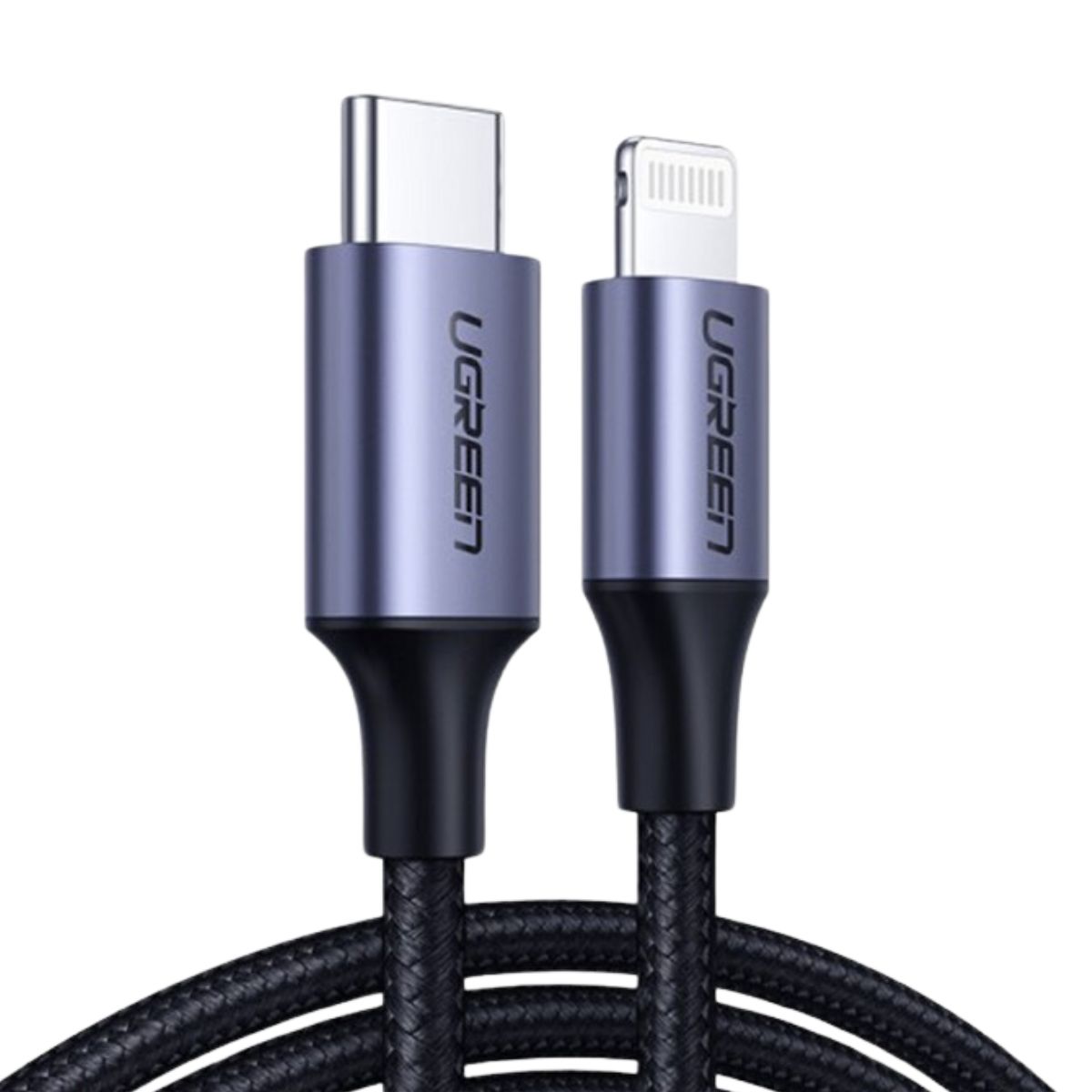 Cáp sạc nhanh 3m USB-C sang Lightning Ugreen 60762 US304  màu đen, sạc nhanh 3A, tốc độ 480Mbps