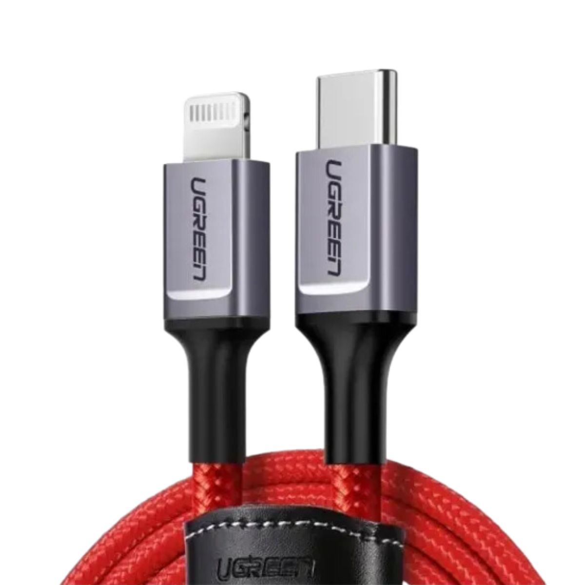 Cáp sạc nhanh USB-C sang Lightning Ugreen 20398 US298 dài 1m, màu đỏ, sạc nhanh PD 3A, tốc độ 480Mbps