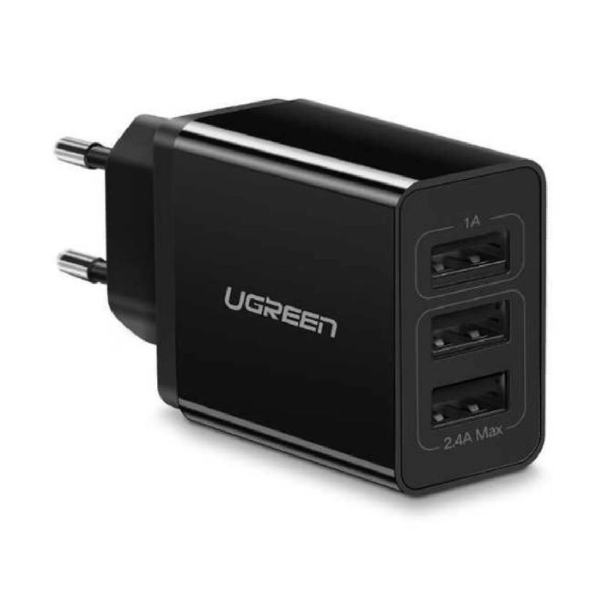 Cốc sạc USB Ugreen 50816 ED013 màu đen, 3 cổng 5V/3.1A, công suất 15.5W