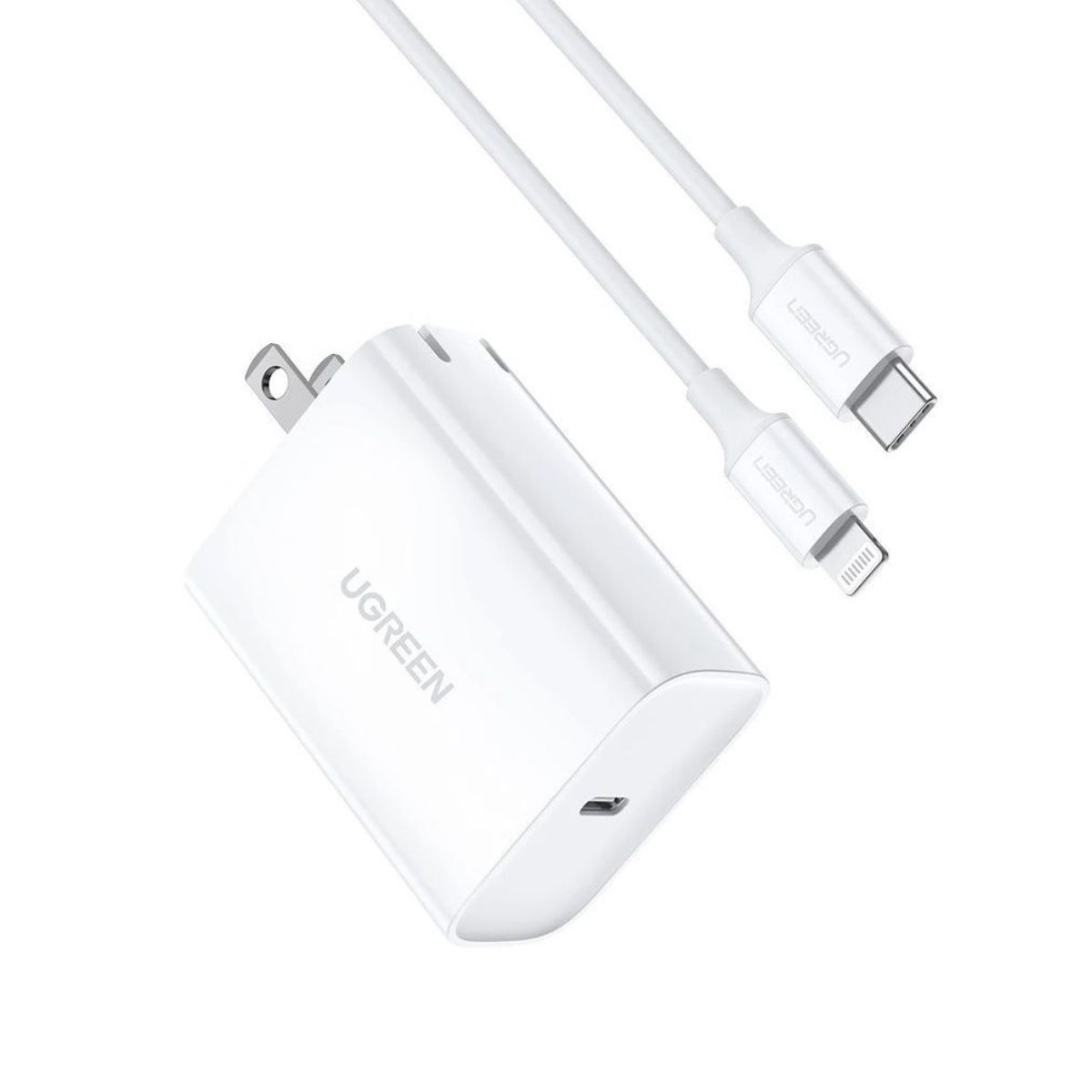 Bộ sạc nhanh USB-C to Lightning 1m Ugreen 70293 CD137 màu trắng, công suất 20W