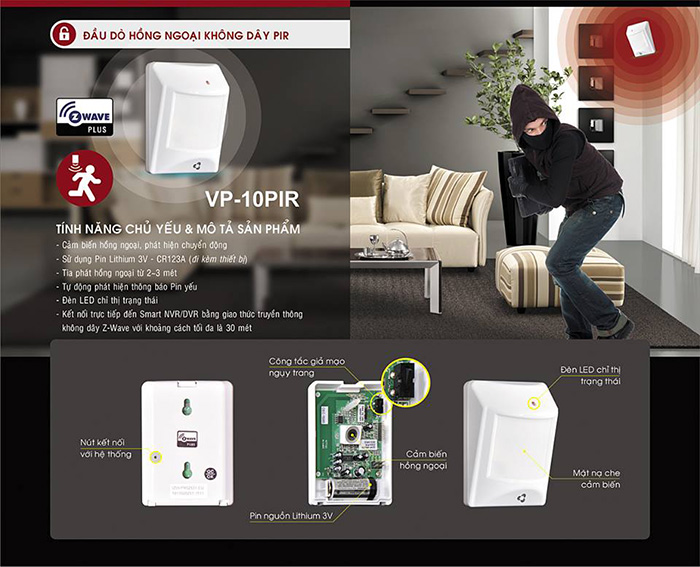 Wireless Vantech VP-10 PIR