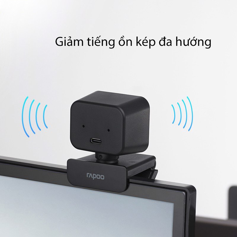 Camera máy tính laptop có đèn led Webcam Rapoo C270L Full HD 1080P microphone đa hướng