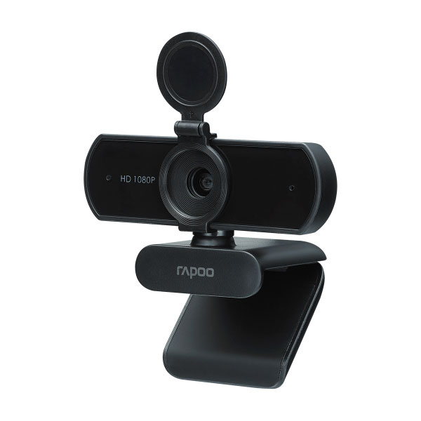 Webcam cho máy tính để bàn, laptop Rapoo C260AF Full HD 1080P, micro đa hướng, ống kính có nắp bảo vệ