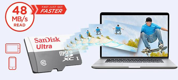 Thẻ nhớ MicroSDHC 32GB Sandisk Class 10 UHS-I 48Mb/s giá rẻ