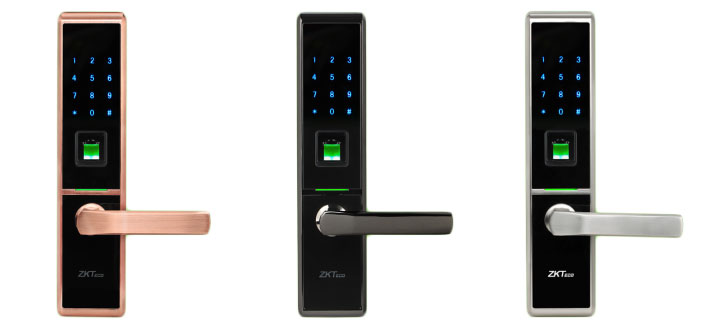 Khóa cửa vân tay thông minh ZKTECO TL100 sử dụng mật khẩu / thẻ / chìa khóa, vỏ kim loại, tay cầm đảo chiều (ID: 4456)