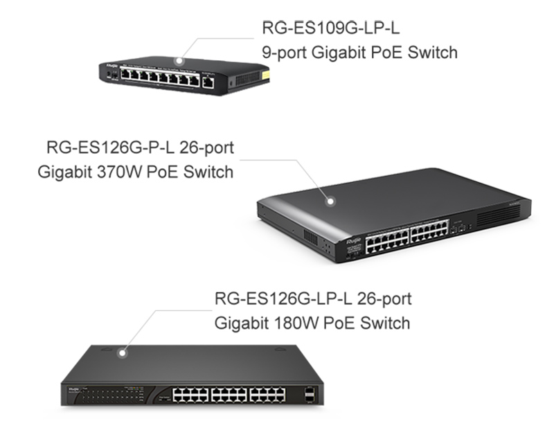 Thiết bị mạng HUB Switch Ruijie XS-S1920-26GT2SFP-P-E ổ chia mạng 24 Cổng 10/100/1000BASE-T
