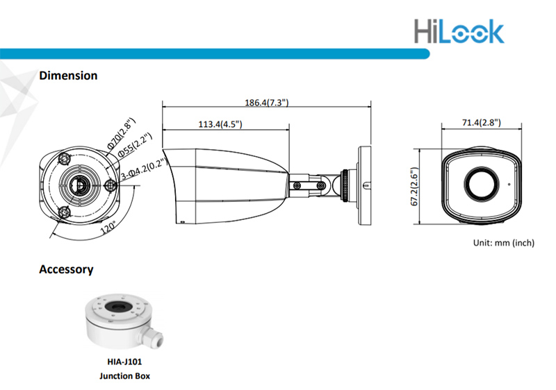 Camera quan sát IP HILOOK IPC-B120H-U (hồng ngoại 2MP)rer