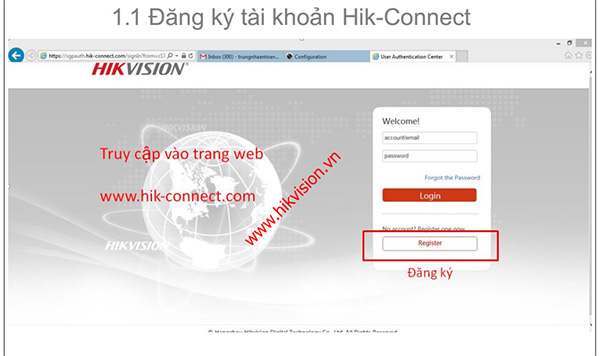 Đăng ký tên miền HIKVISION bước 1.1