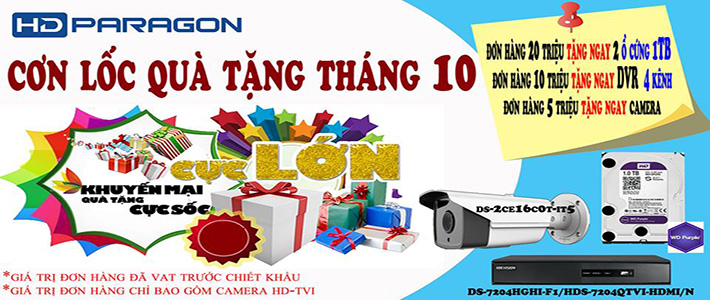 Khuyến mãi tháng 10 Cơn lốc quà tặng