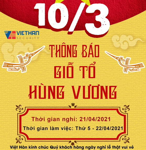 Thông báo nghỉ lễ Giỗ Tổ Hùng Vương & 30/04-01/05