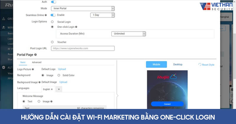 Hướng dẫn cài đặt Wi-Fi marketing bằng One-Click login
