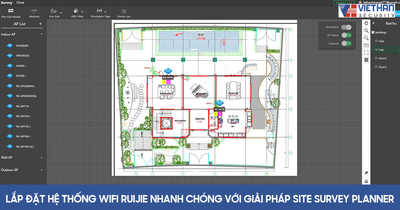 Lắp đặt hệ thống wifi Ruijie đơn giản, nhanh chóng với giải pháp Site Survey Planner
