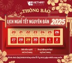 THÔNG BÁO LỊCH NGHỈ LỄ TẾT NGUYÊN ĐÁN 2025