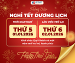 VIỆT HÀN SECURITY THÔNG BÁO NGHỈ TẾT DƯƠNG LỊCH 2026