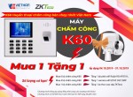 Khuyến mãi ngập tràn khi mua máy chấm công ZKTECO K60
