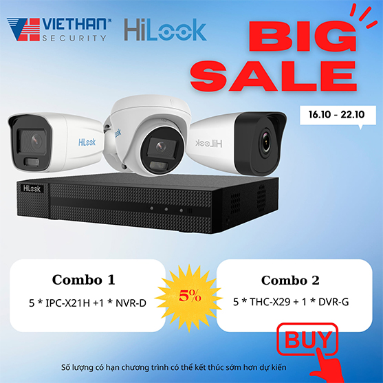 Big Sale giảm giá ngay 5% khi mua Combo Camera Hilook 
