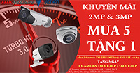 Khuyến mãi Camera HIKVISION Mua 5 tặng 1