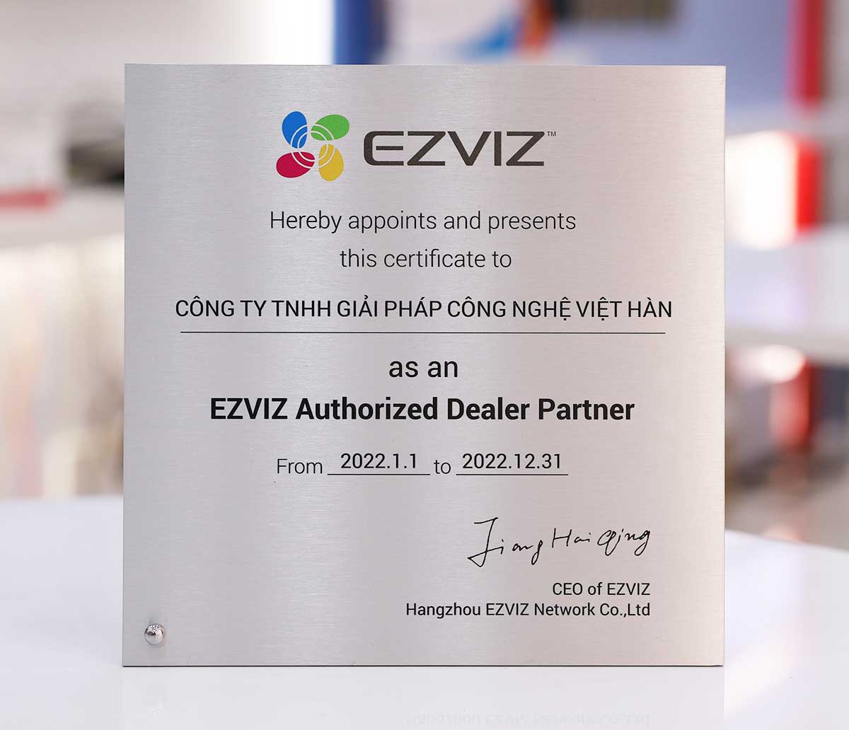 Năm 2022 Việt Hàn liên tiếp trở thành nhà phân phối thương hiệu EZVIZ 