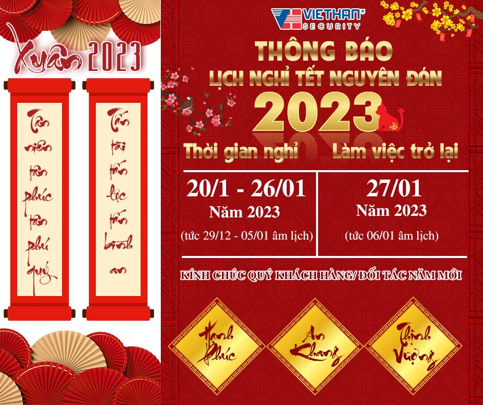 Việt Hàn thông báo lịch nghỉ tết nguyên đán năm 2023