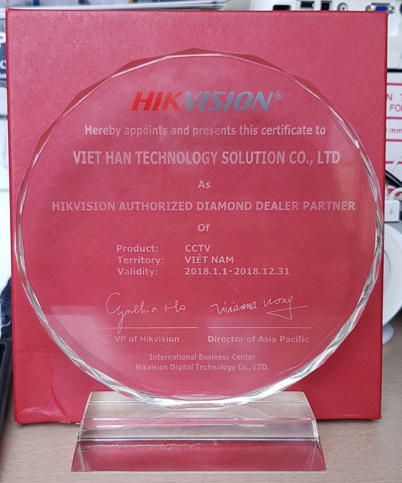 giấy chứng nhận phân phối camera hikvision Việt Hàn Security