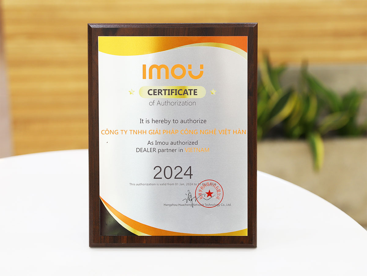 Việt Hàn Security nhận chứng nhận phân phối chính thức thương hiệu IMOU năm 2024