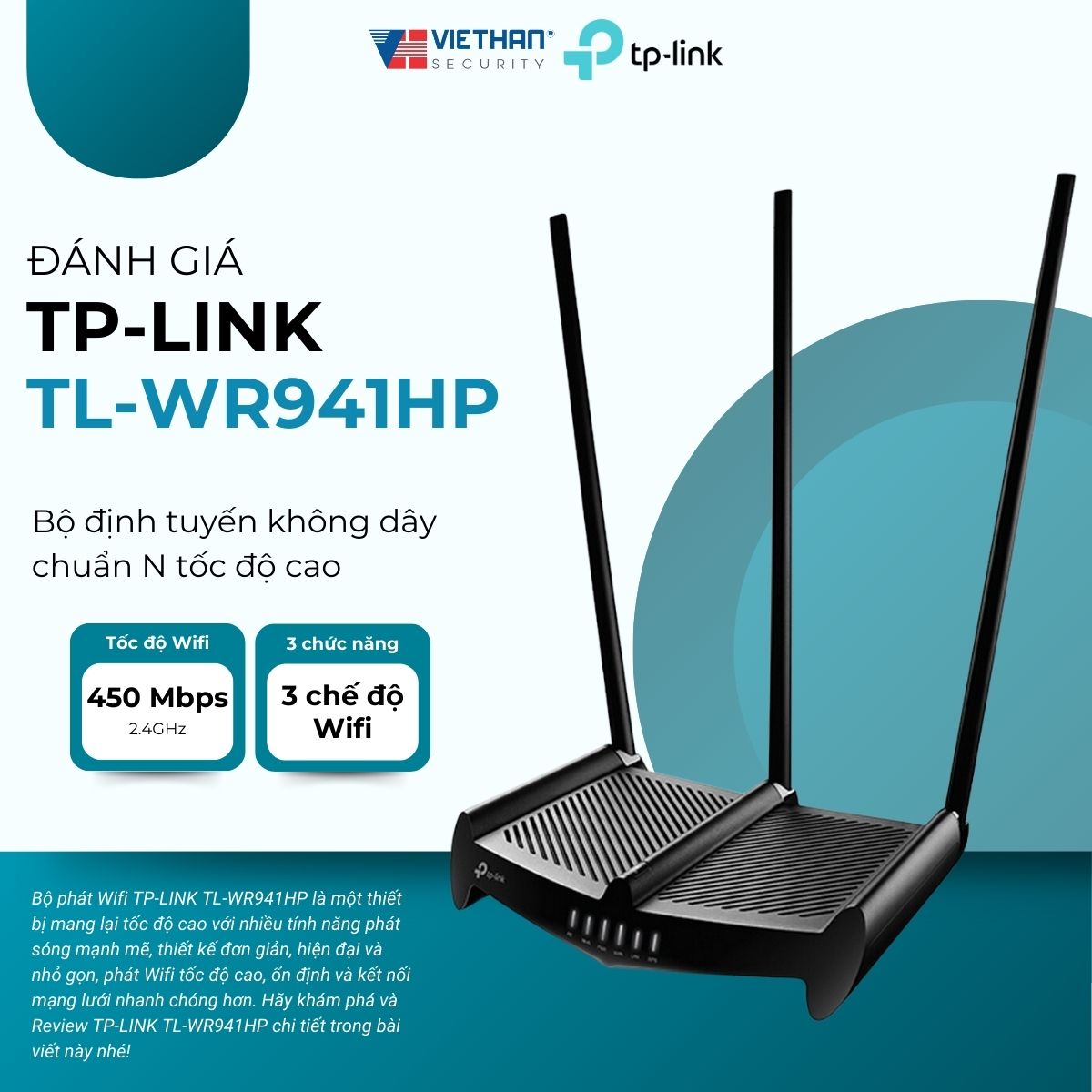 Review TP-LINK TL-WR941HP: Bộ định tuyến không dây chuẩn N tốc độ cao