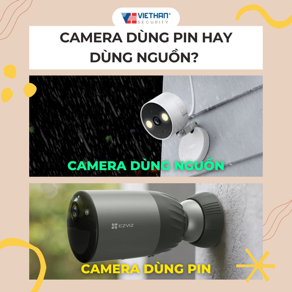 Camera dùng pin hay dùng nguồn? Top 3 camera quan sát dùng pin tốt nhất 