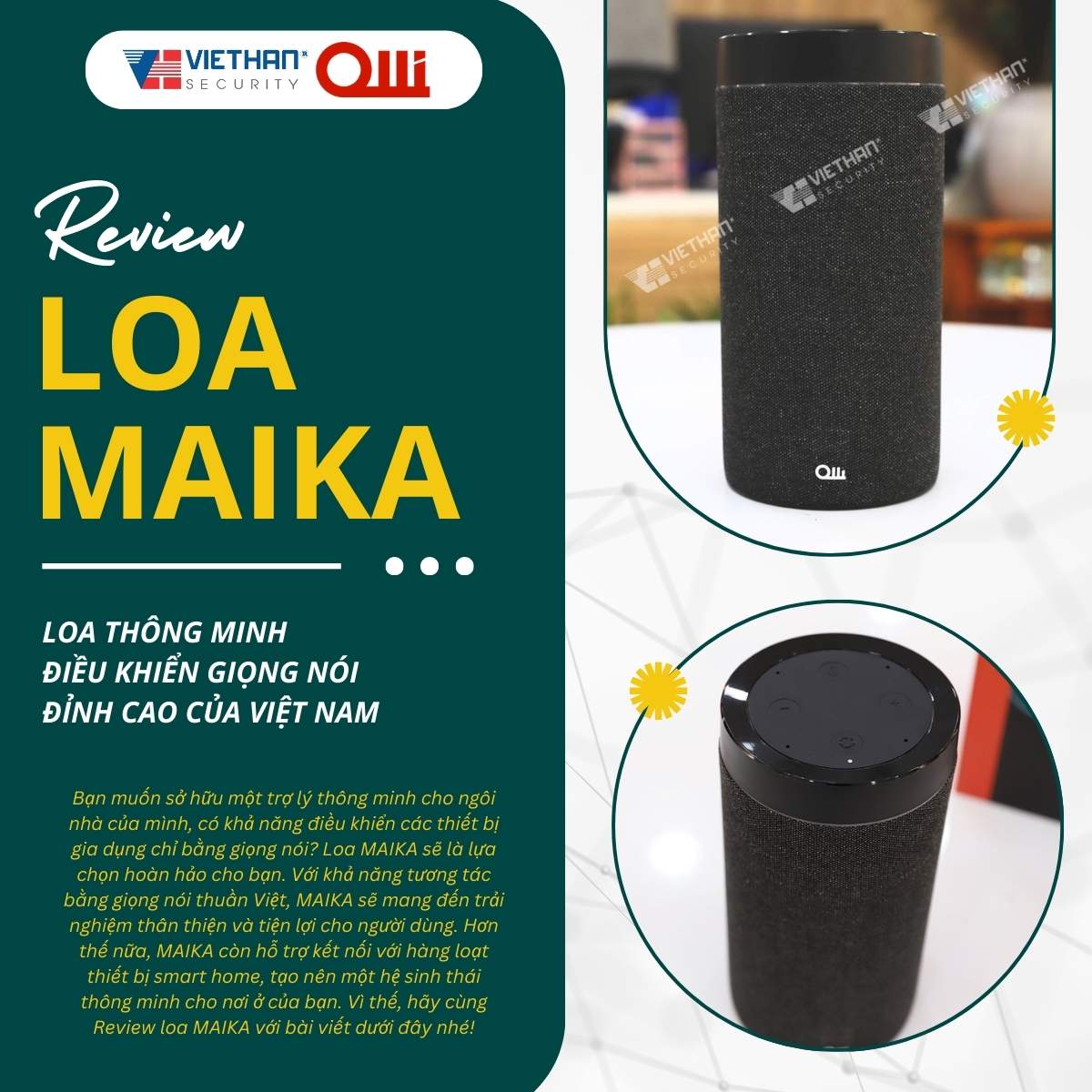 Review loa MAIKA: Loa Thông Minh Điều Khiển Giọng Nói Đỉnh Cao của Việt Nam
